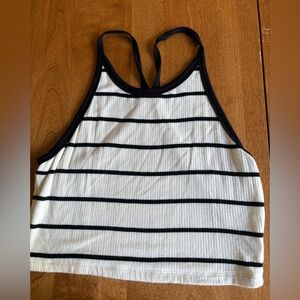 Striped Black and White crop top